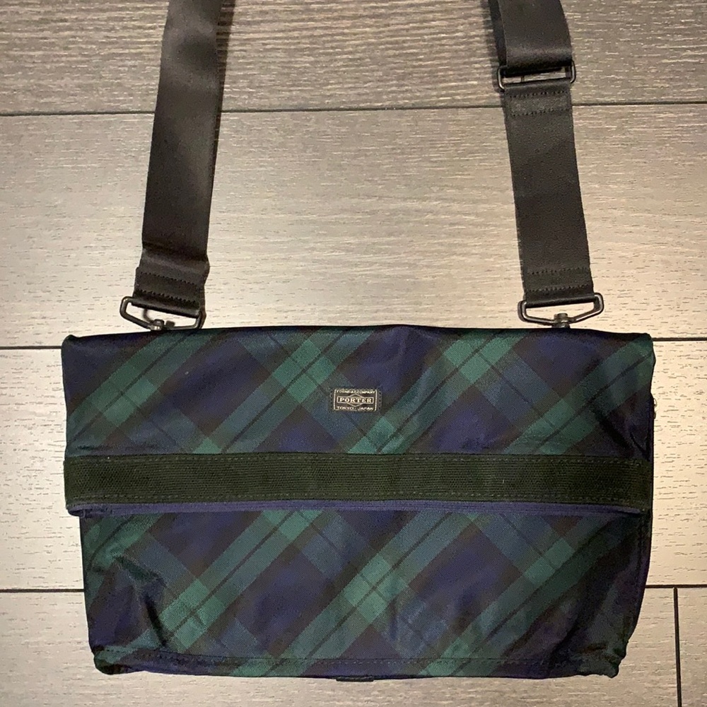 Porter made in Japan plaid shoulder bag detachable